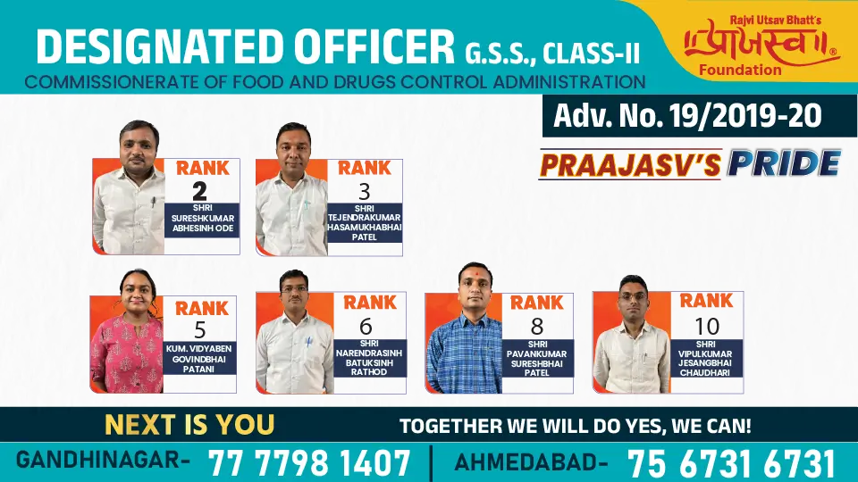 Designated Officer ADVT NO. 19/201920 RESULT​