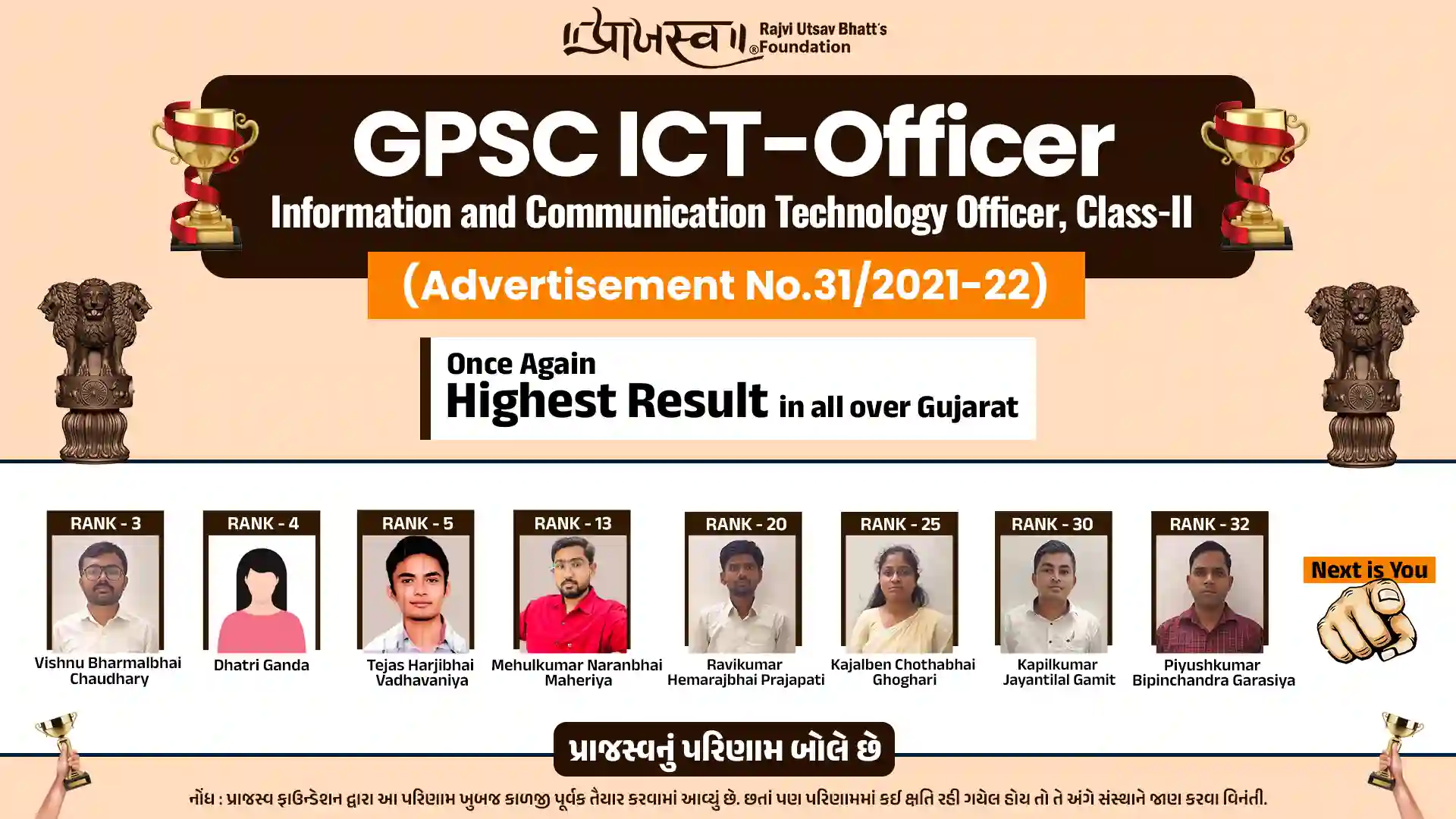 ICT Officer Class 2 ADVT NO. 31/2020-21 RESULT