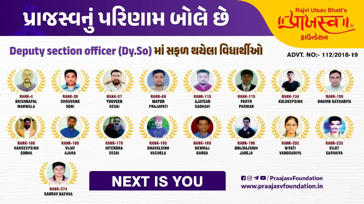 DYSO ADVT NO. 55/2018-19 RESULT